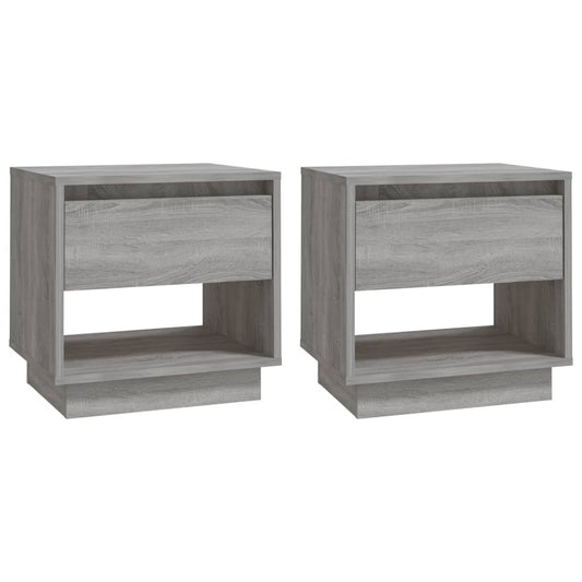 vidaXL Κομοδίνα 2 τεμ. Γκρι Sonoma 45x34x44 εκ. από Επεξεργασμένο Ξύλο