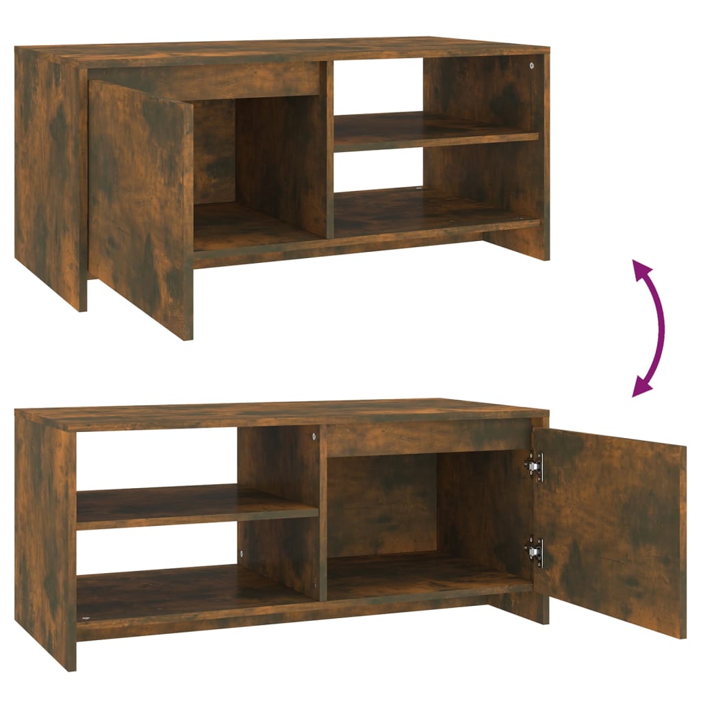 vidaXL Τραπεζάκι Σαλονιού Καπνιστή Δρυς 102x50x45 εκ. Επεξεργ. Ξύλο