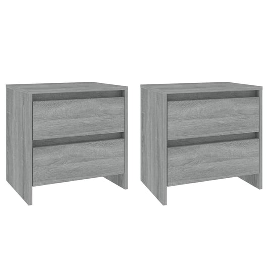 vidaXL Κομοδίνα 2 τεμ. Γκρι Sonoma 45 x 34,5 x 44,5 εκ. Μοριοσανίδα