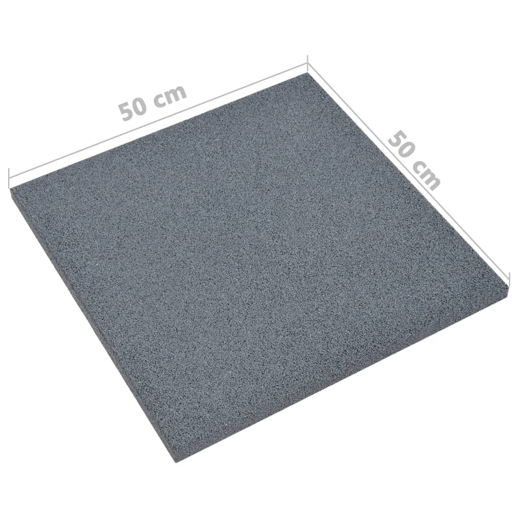 vidaXL Πλάκες Δαπέδου Ασφαλείας 24 τεμ. Γκρι 50x50x3 εκ. Καουτσούκ