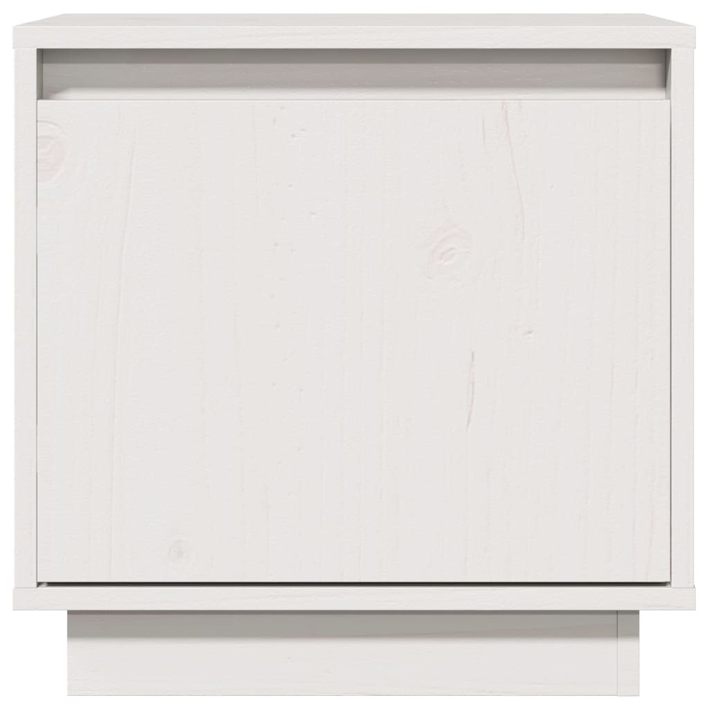 vidaXL Κομοδίνο Λευκό 40 x 30 x 40 εκ. από Μασίφ Ξύλο Πεύκου