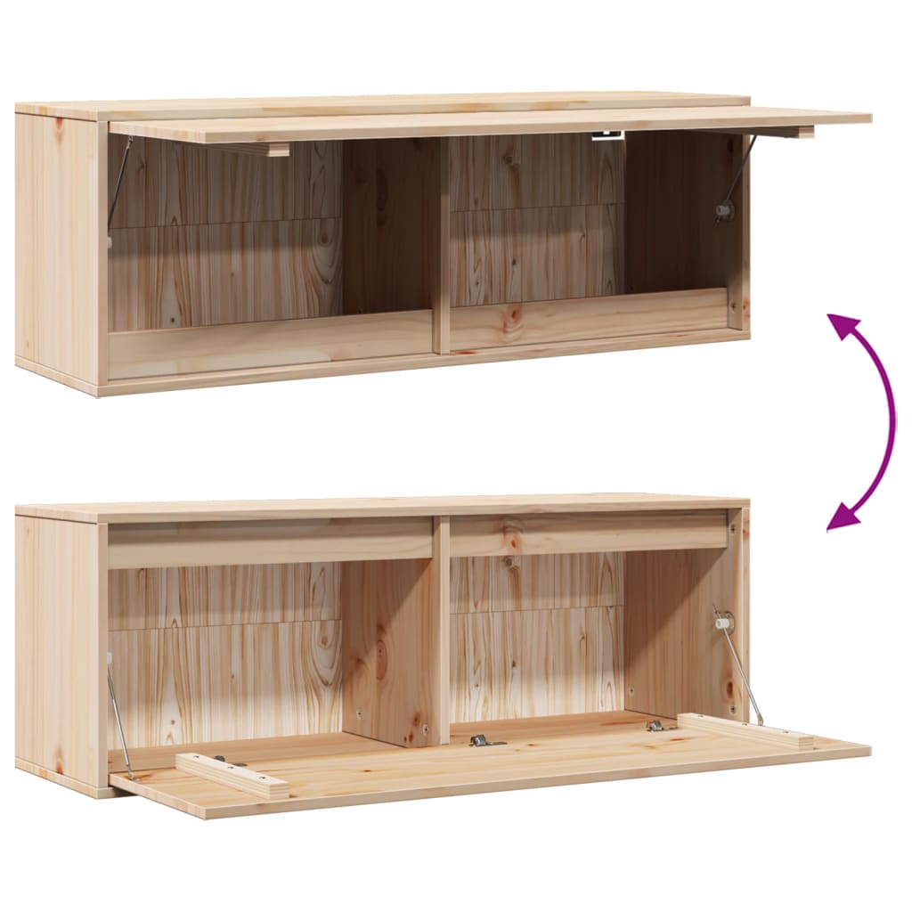 vidaXL Ντουλάπι Τοίχου 100 x 30 x 35 εκ. από Μασίφ Ξύλο Πεύκου