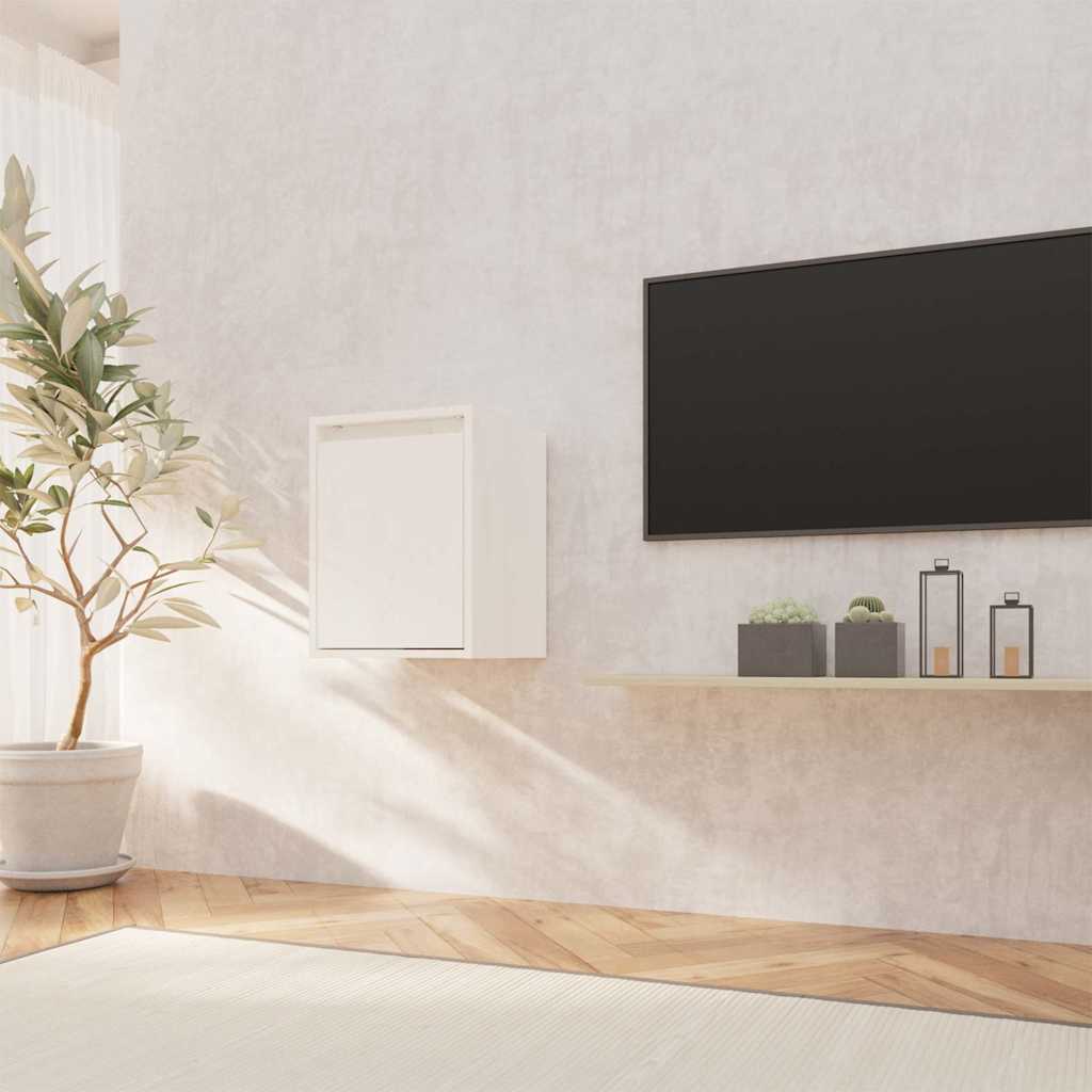vidaXL Ντουλάπι Τοίχου Λευκό 30 x 30 x 40 εκ. από Μασίφ Ξύλο Πεύκου