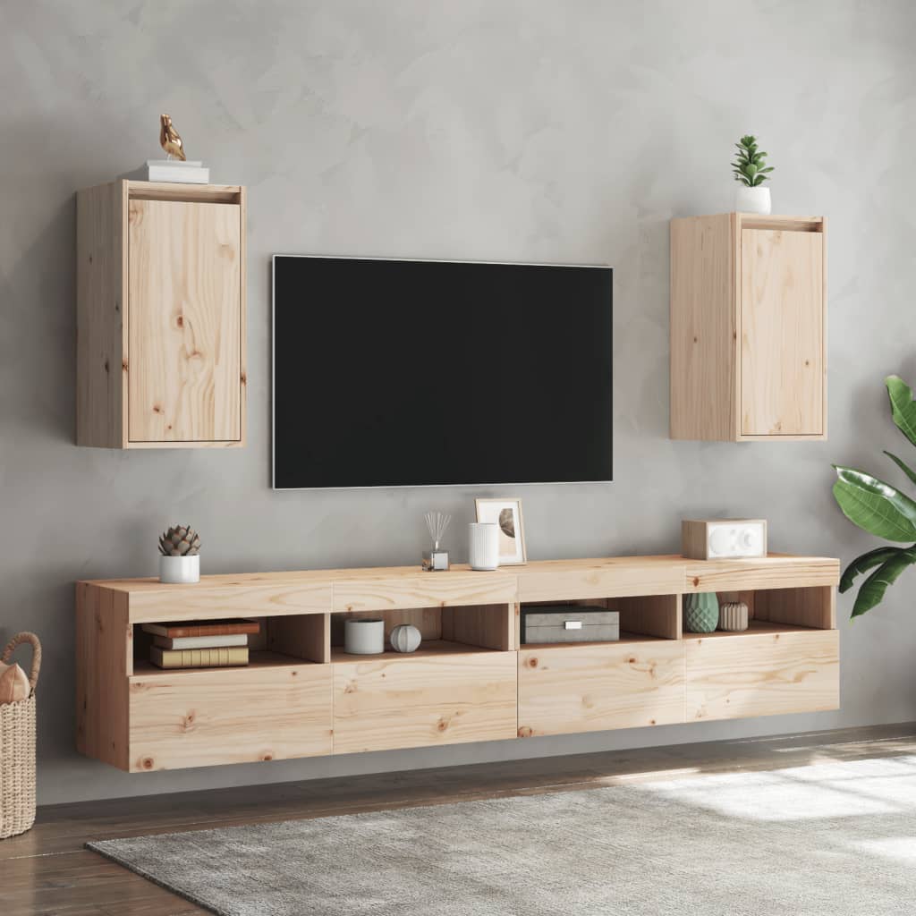 vidaXL Ντουλάπια Τοίχου 2 τεμ. 30 x 30 x 60 εκ από Μασίφ Ξύλο Πεύκου