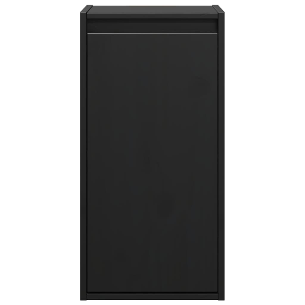 vidaXL Ντουλάπια Τοίχου 2 τεμ. Μαύρα 30x30x60 εκ από Μασίφ Ξύλο Πεύκου