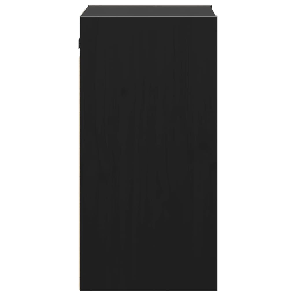 vidaXL Ντουλάπια Τοίχου 2 τεμ. Μαύρα 30x30x60 εκ από Μασίφ Ξύλο Πεύκου