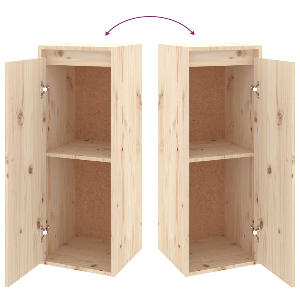 vidaXL Ντουλάπια Τοίχου 2 τεμ. 30 x 30 x 80 εκ από Μασίφ Ξύλο Πεύκου