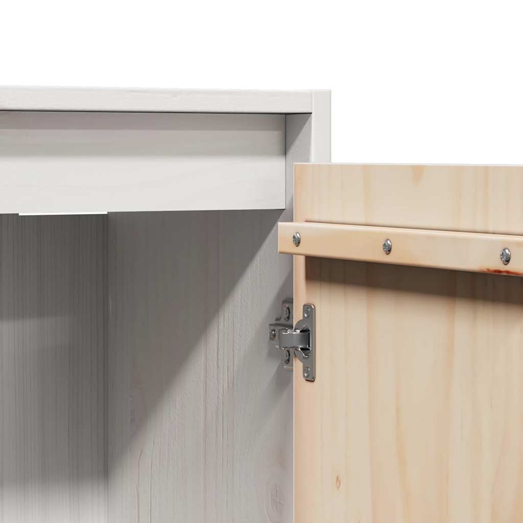 vidaXL Ντουλάπια Τοίχου 2 τεμ. Λευκά 30x30x100 εκ. Μασίφ Ξύλο Πεύκου