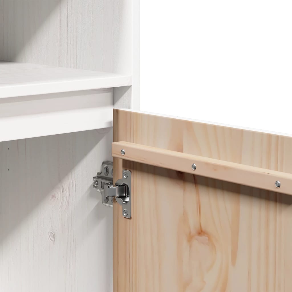 vidaXL Ντουλάπι Ψηλό Λευκό 37 x 34 x 110 εκ. από Μασίφ Ξύλο Πεύκου