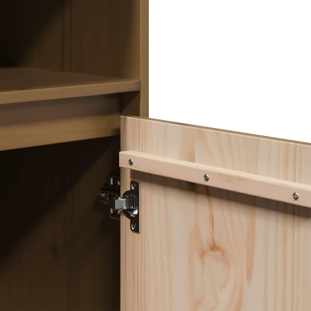 vidaXL Ντουλάπι Καφέ Μελί 37 x 34 x 110 εκ. από Μασίφ Ξύλο Πεύκου