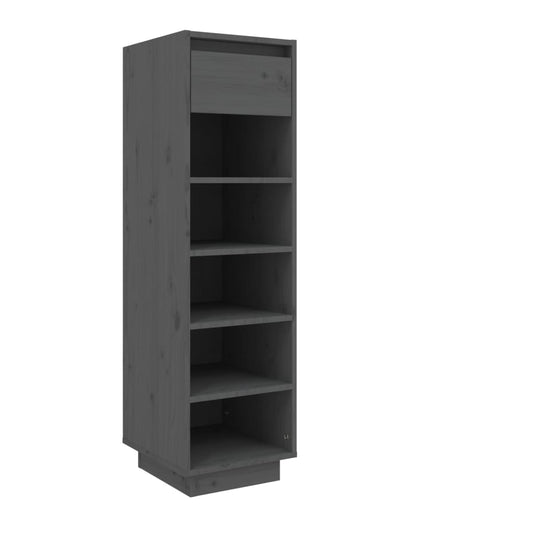 vidaXL Παπουτσοθήκη Γκρι 30x34x105 εκ. από Μασίφ Ξύλο Πεύκου
