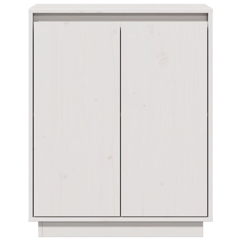 vidaXL Ντουλάπι Λευκό 60 x 34 x 75 εκ. από Μασίφ Ξύλο Πεύκου