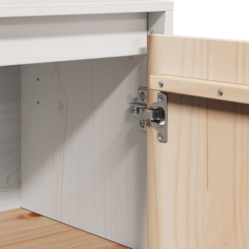 vidaXL Ντουλάπι Λευκό 60 x 34 x 75 εκ. από Μασίφ Ξύλο Πεύκου