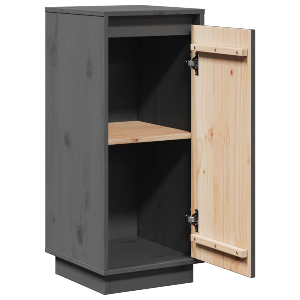vidaXL Ντουλάπια 2 τεμ. Γκρι 31,5 x 34 x 75 εκ. από Μασίφ Ξύλο Πεύκου