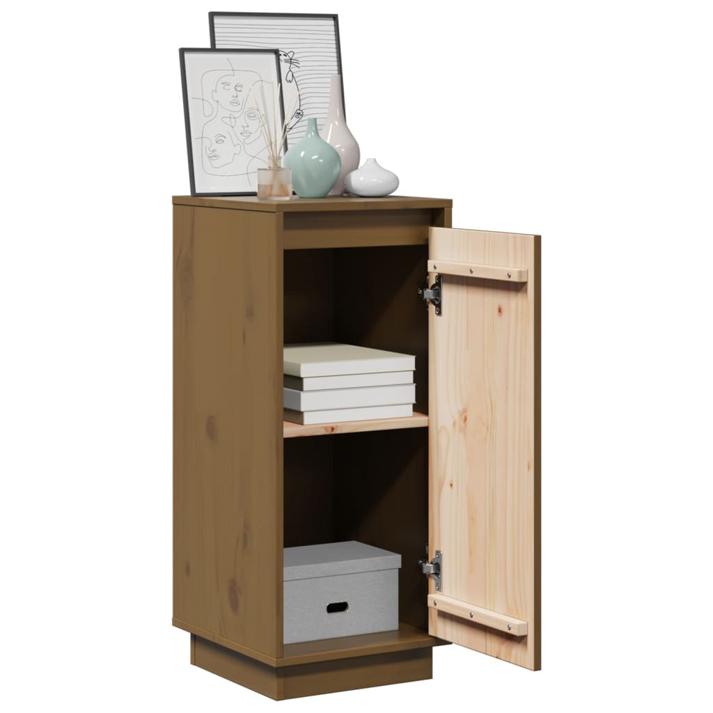 vidaXL Ντουλάπια 2 τεμ. Καφέ Μελί 31,5x34x75 εκ. από Μασίφ Ξύλο Πεύκου