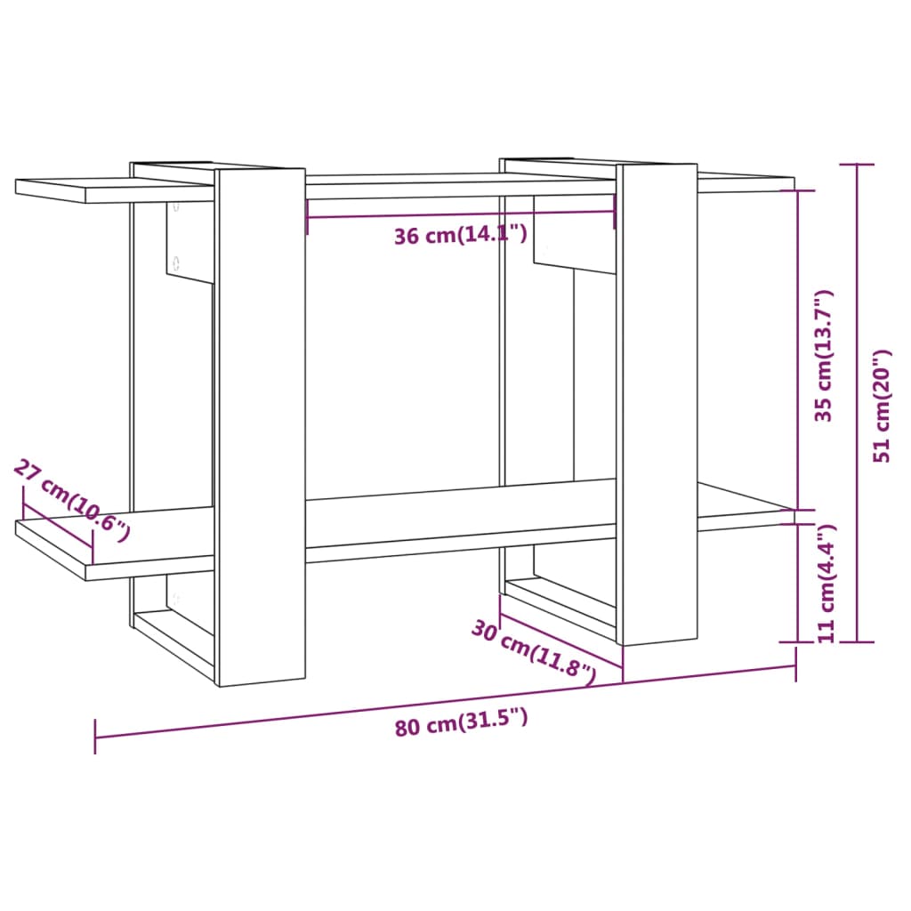 vidaXL Βιβλιοθήκη/Διαχωριστικό Χώρου Sonoma Δρυς 80 x 30 x 51 εκ.