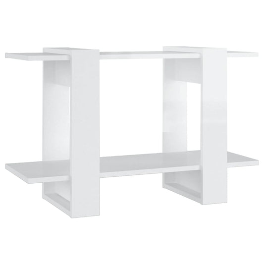 vidaXL Βιβλιοθήκη/Διαχωριστικό Γυαλιστερό Λευκό 80 x 30 x 51 εκ.