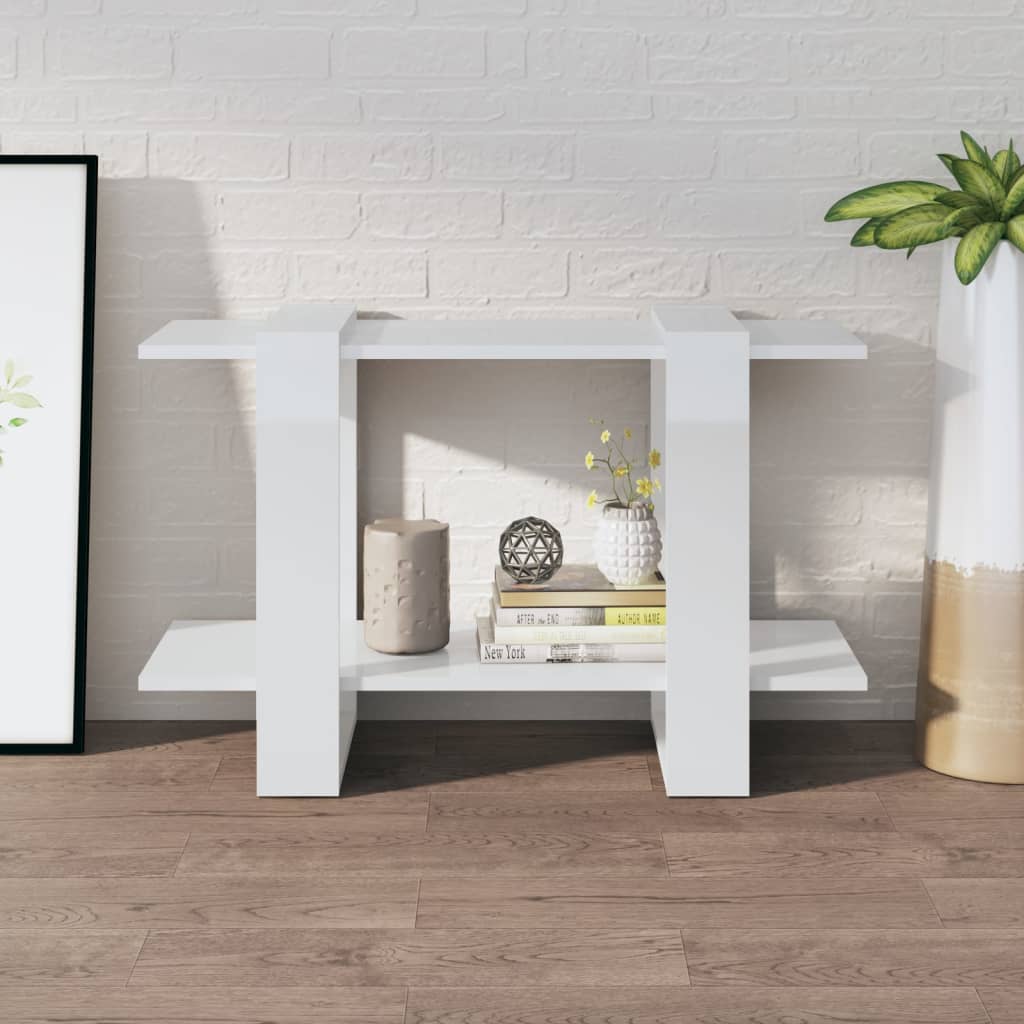 vidaXL Βιβλιοθήκη/Διαχωριστικό Γυαλιστερό Λευκό 80 x 30 x 51 εκ.