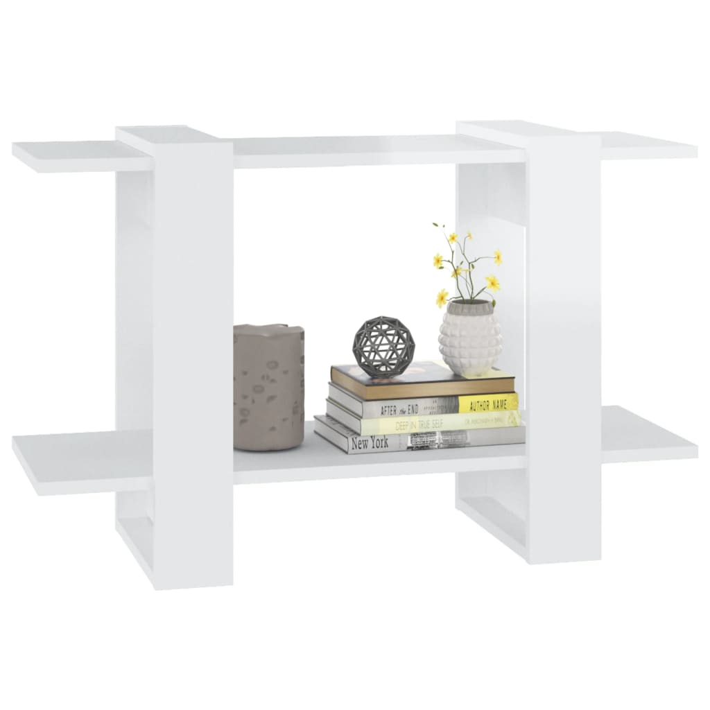 vidaXL Βιβλιοθήκη/Διαχωριστικό Γυαλιστερό Λευκό 80 x 30 x 51 εκ.