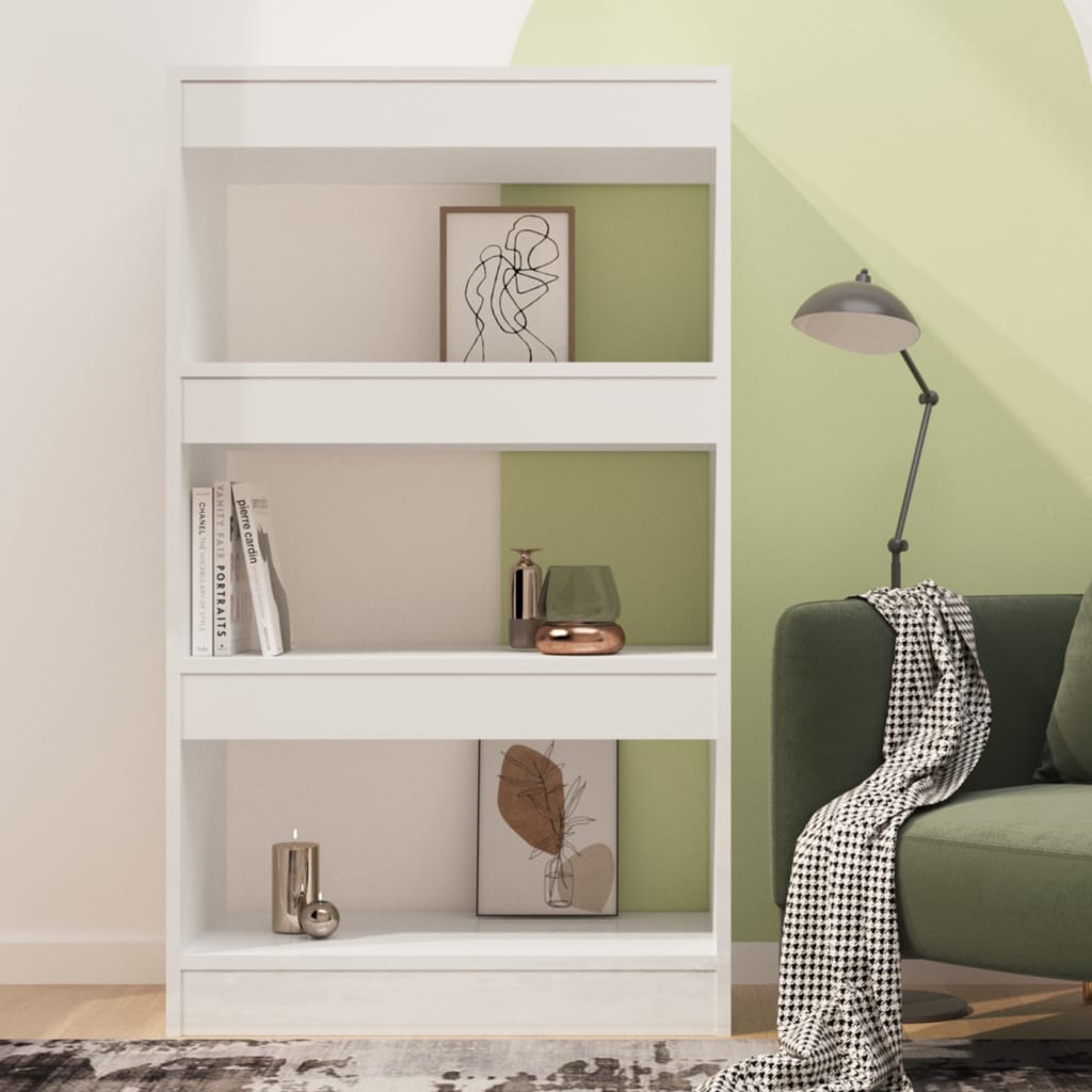 vidaXL Βιβλιοθήκη/Διαχωριστ. Χώρου Γυαλ. Λευκό 60x30x103εκ Επεξ. Ξύλο