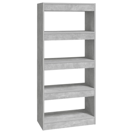 vidaXL Βιβλιοθήκη/Διαχωρ. Χώρου Γκρι Σκ. 60x30x135 εκ Επεξεργ. Ξύλο