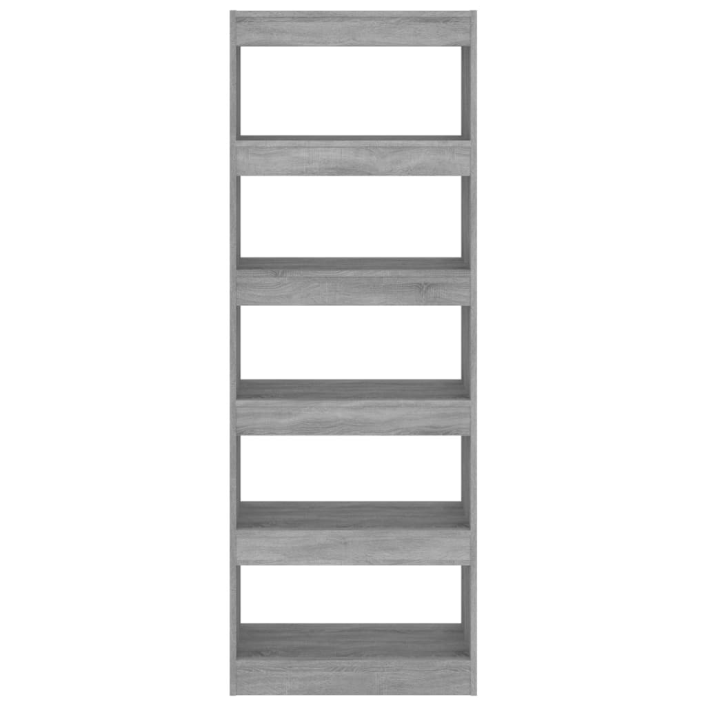 vidaXL Βιβλιοθήκη/Διαχωρ. Χώρου Γκρι Sonoma 60x30x166 εκ Επεξεργ. Ξύλο