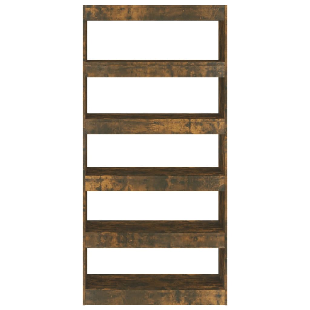 vidaXL Βιβλιοθήκη/Διαχωρ. Χώρου Καπνιστή Δρυς 80x30x135 εκ. Επεξ. Ξύλο