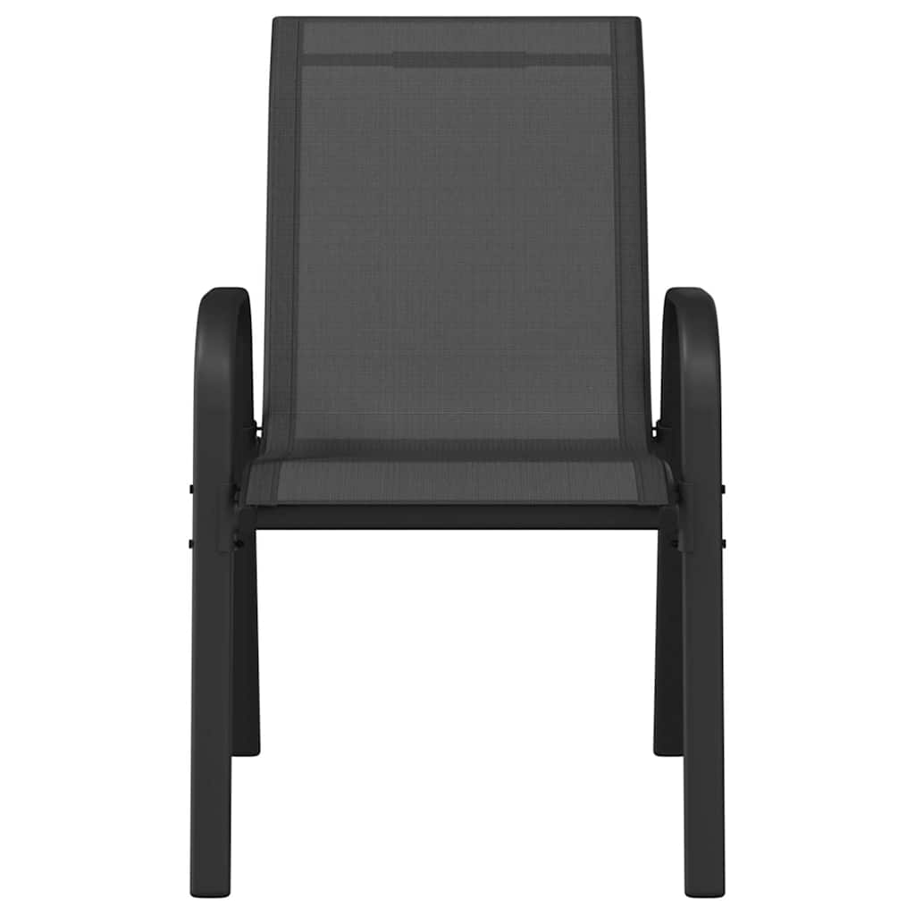 vidaXL Καρέκλες Κήπου Στοιβαζόμενες 4 τεμ. Μαύρες από Ύφασμα Textilene