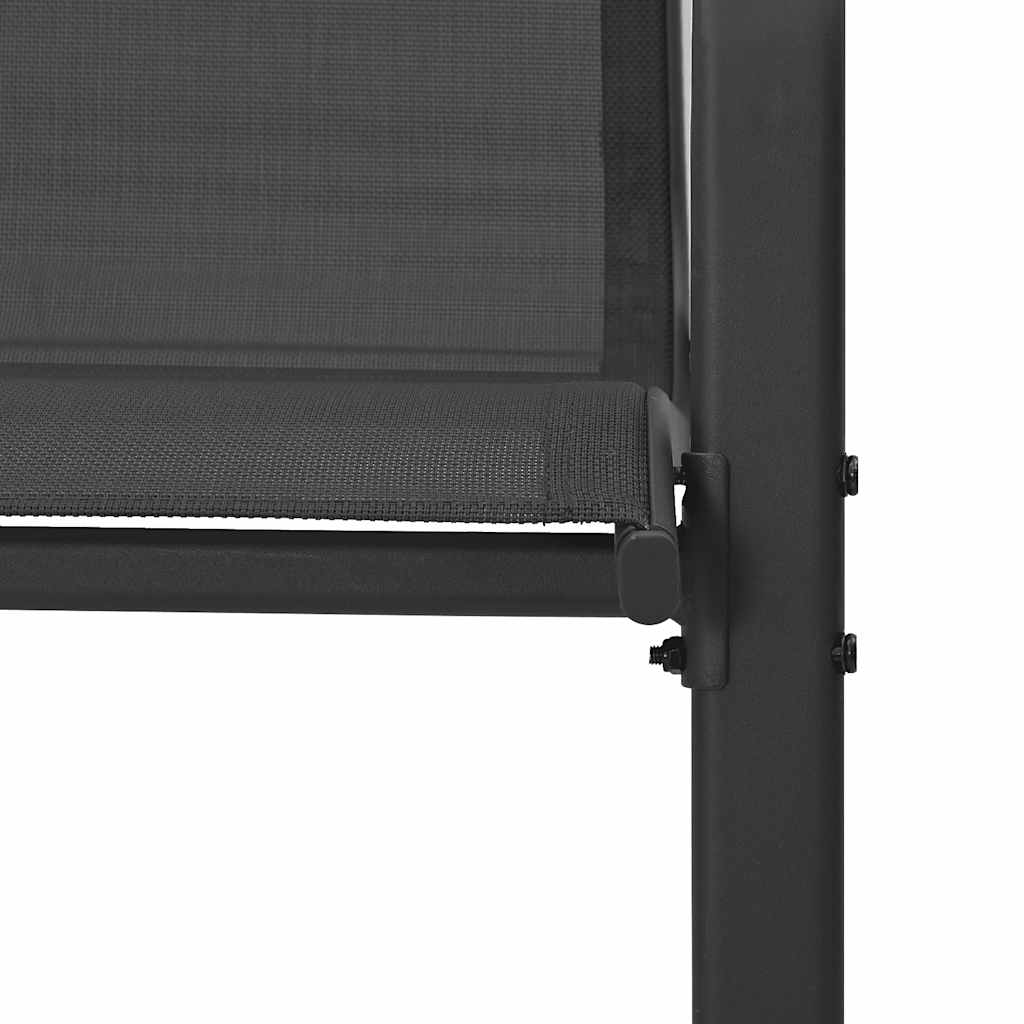 vidaXL Καρέκλες Κήπου Στοιβαζόμενες 4 τεμ. Μαύρες από Ύφασμα Textilene