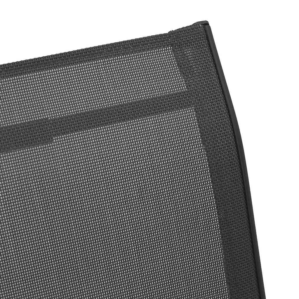 vidaXL Καρέκλες Κήπου Στοιβαζόμενες 4 τεμ. Μαύρες από Ύφασμα Textilene