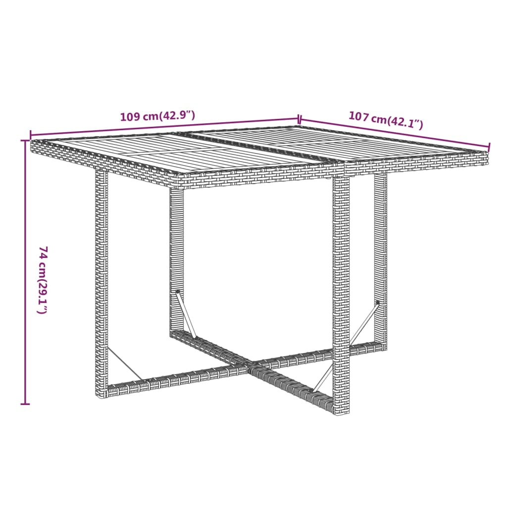 vidaXL Σετ Τραπεζαρίας Κήπου 5 Τεμαχίων Γκρι Συνθ. Ρατάν με Μαξιλάρια