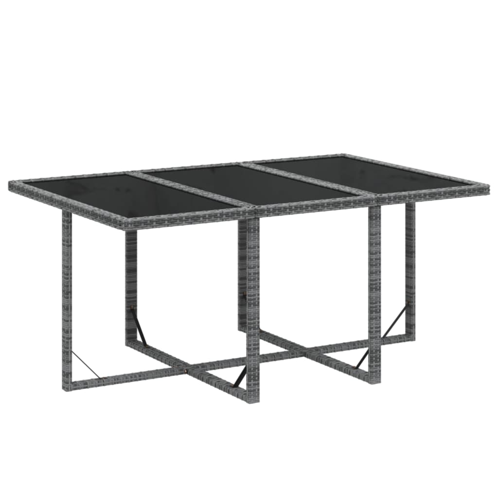 vidaXL Σετ Τραπεζαρίας Κήπου 7 τεμ. Γκρι Συνθ. Ρατάν με Μαξιλάρια