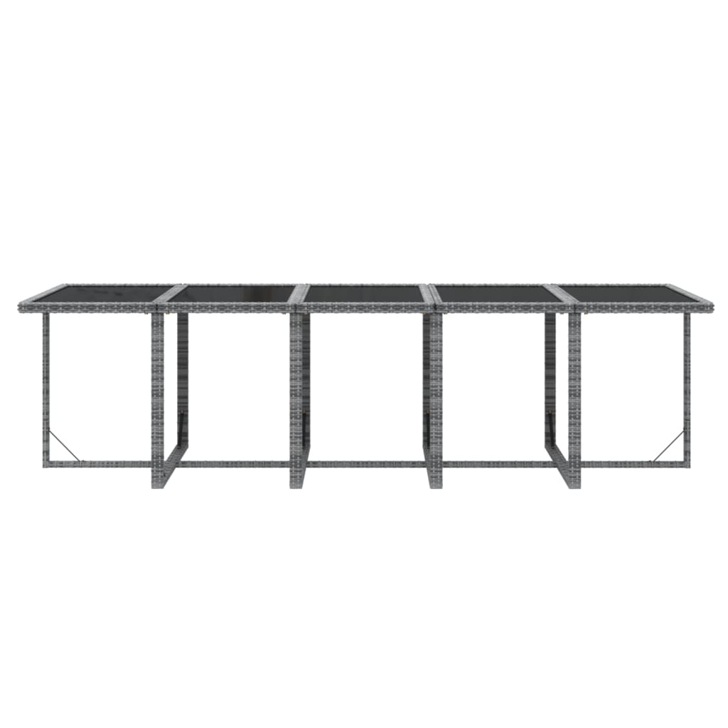 vidaXL Σετ Τραπεζαρίας Κήπου 11 τεμ. Γκρι από Συνθ. Ρατάν με Μαξιλάρια