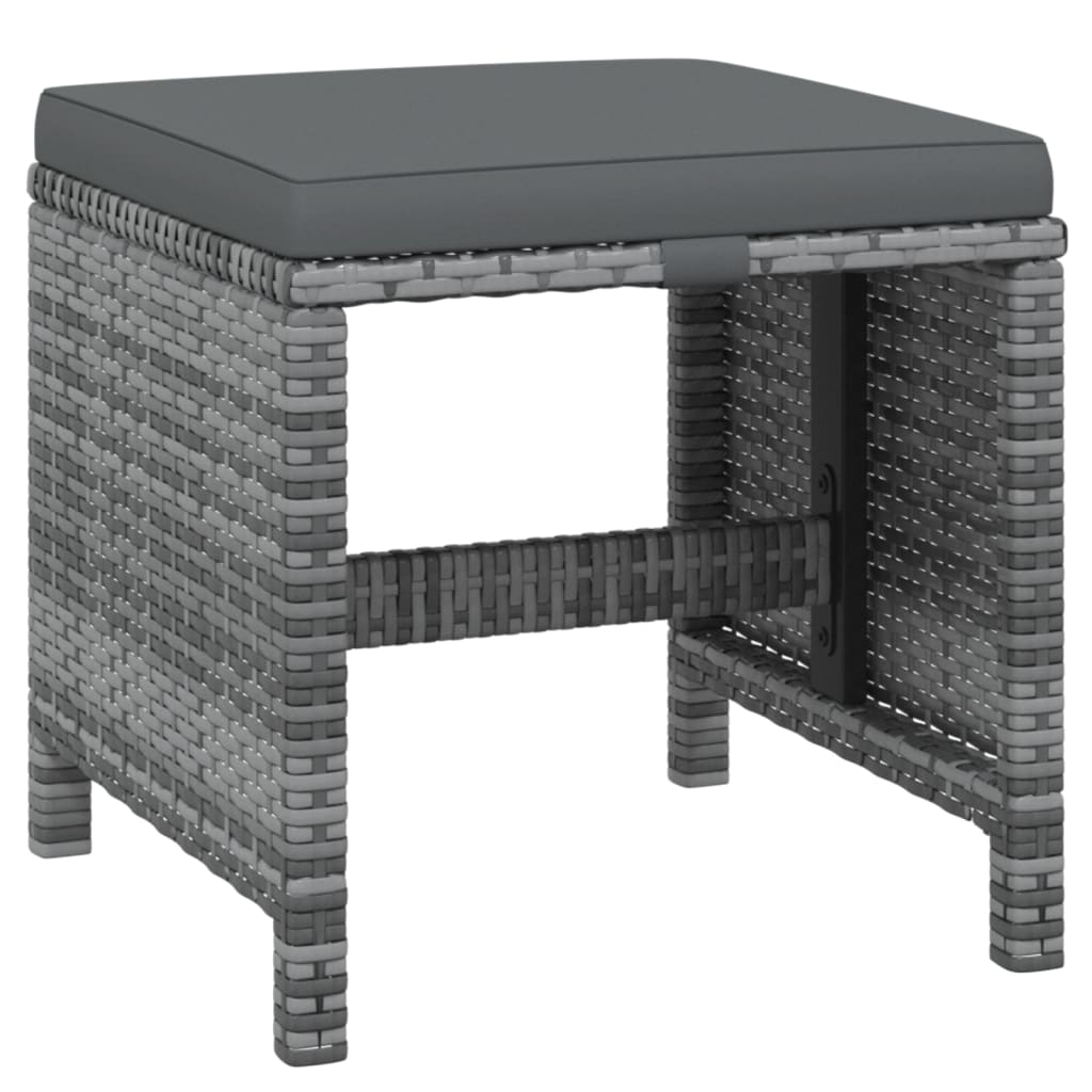 vidaXL Σετ Τραπεζαρίας Κήπου 15 τεμ. Γκρι από Συνθ. Ρατάν με Μαξιλάρια