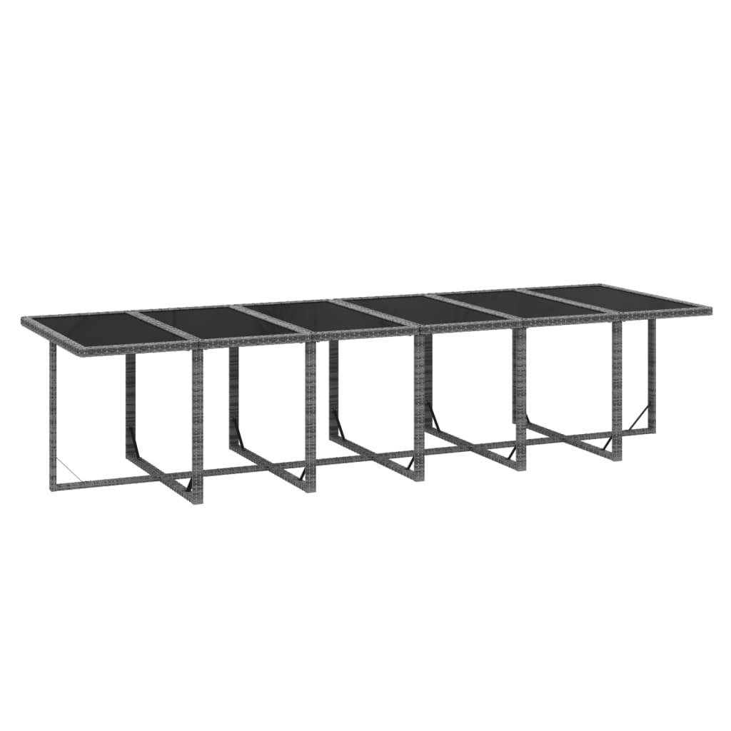 vidaXL Σετ Τραπεζαρίας Κήπου 13 τεμ. Γκρι από Συνθ. Ρατάν με Μαξιλάρια