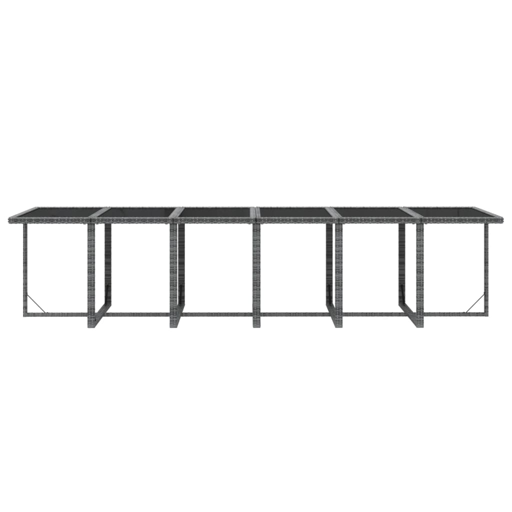 vidaXL Σετ Τραπεζαρίας Κήπου 13 τεμ. Γκρι από Συνθ. Ρατάν με Μαξιλάρια