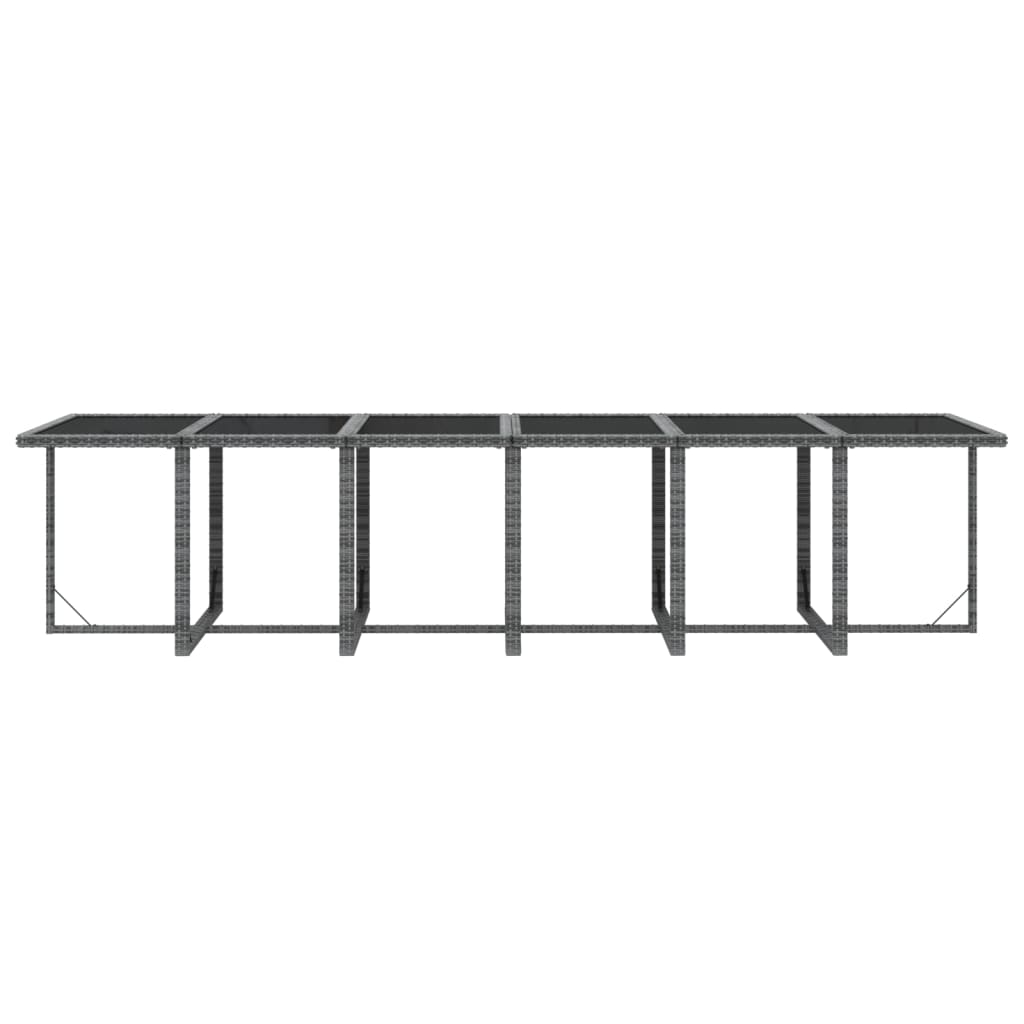 vidaXL Σετ Τραπεζαρίας Κήπου 17 τεμ. Γκρι Συνθετικό Ρατάν με Μαξιλάρια