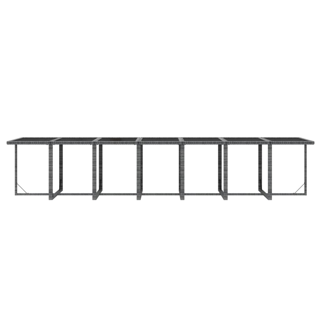 vidaXL Σετ Τραπεζαρίας Κήπου 19 τεμ. Γκρι από Συνθ. Ρατάν με Μαξιλάρια