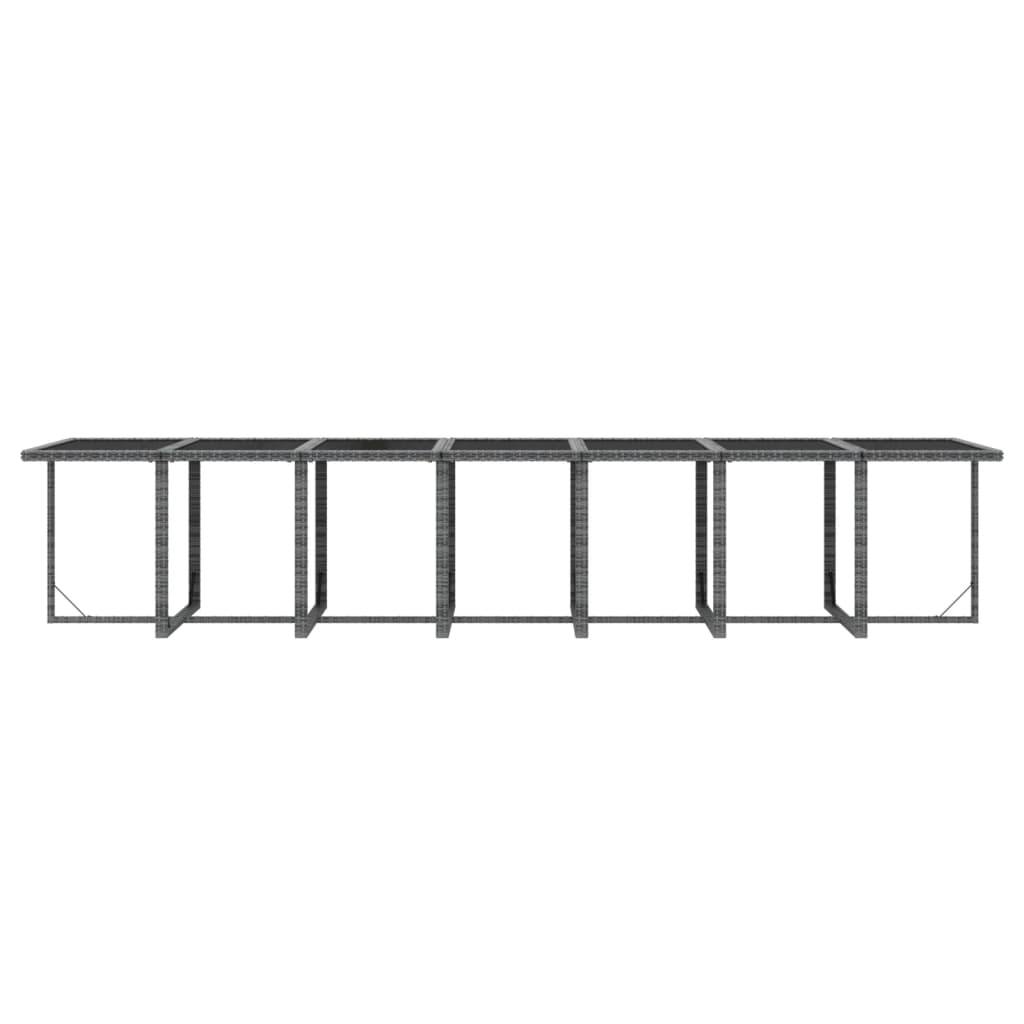 vidaXL Σετ Τραπεζαρίας Κήπου 19 τεμ Γκρι από Συνθ. Ρατάν με Μαξιλάρια