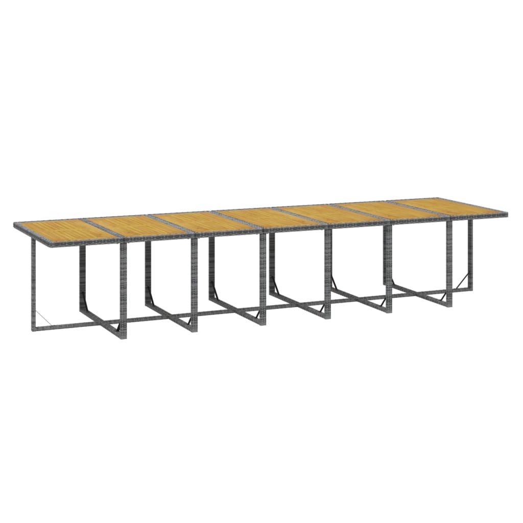 vidaXL Σετ Τραπεζαρίας Κήπου 15 τεμ. Γκρι Συνθετικό Ρατάν με Μαξιλάρια