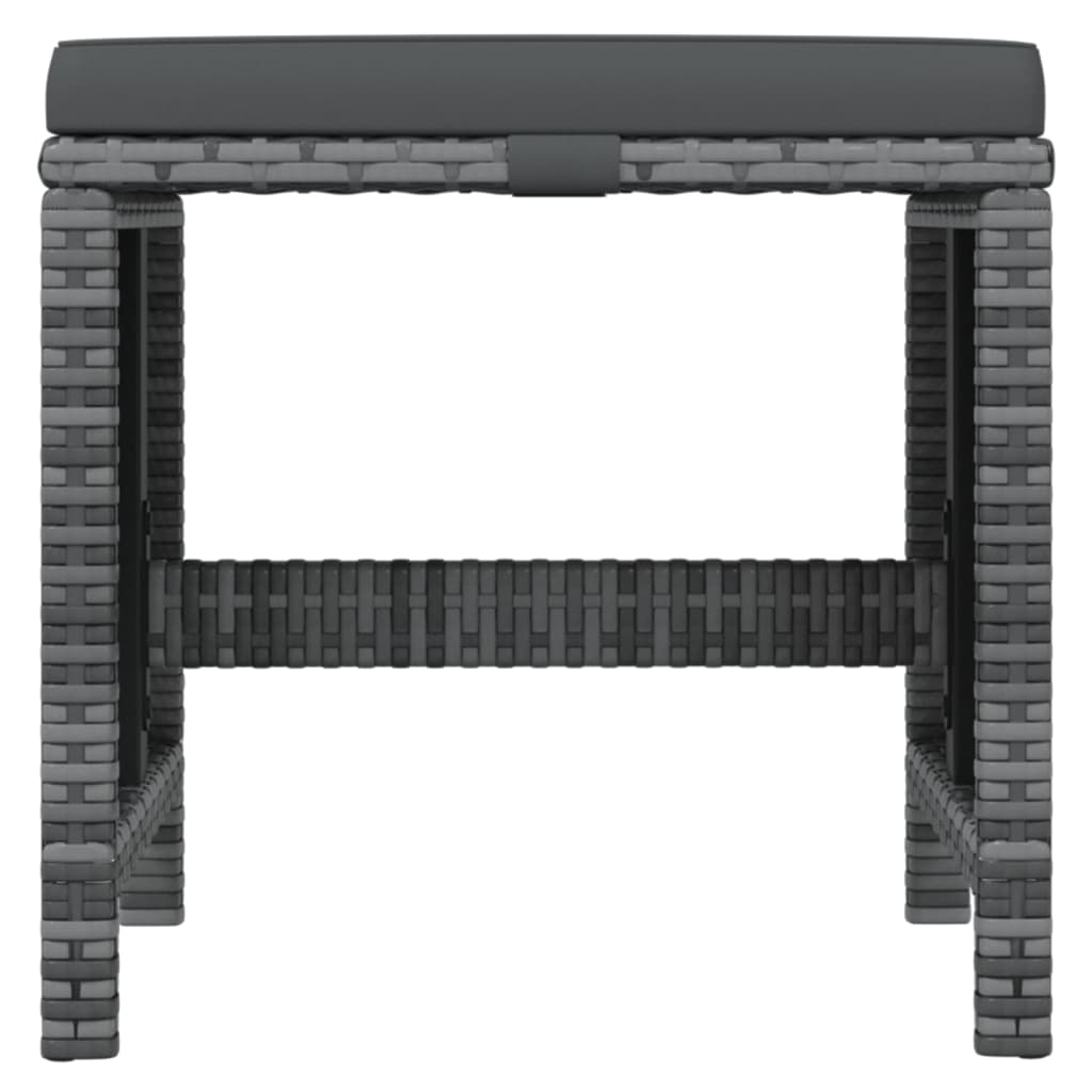 vidaXL Σετ Τραπεζαρίας Κήπου 19 τεμ. Γκρι Συνθετικό Ρατάν με Μαξιλάρια