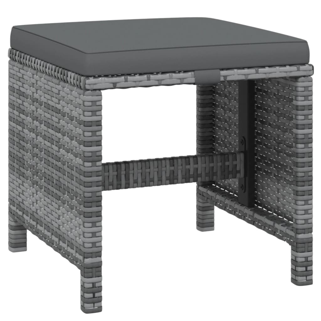 vidaXL Σετ Τραπεζαρίας Κήπου 21 τεμ. Γκρι Συνθ. Ρατάν με Μαξιλάρια