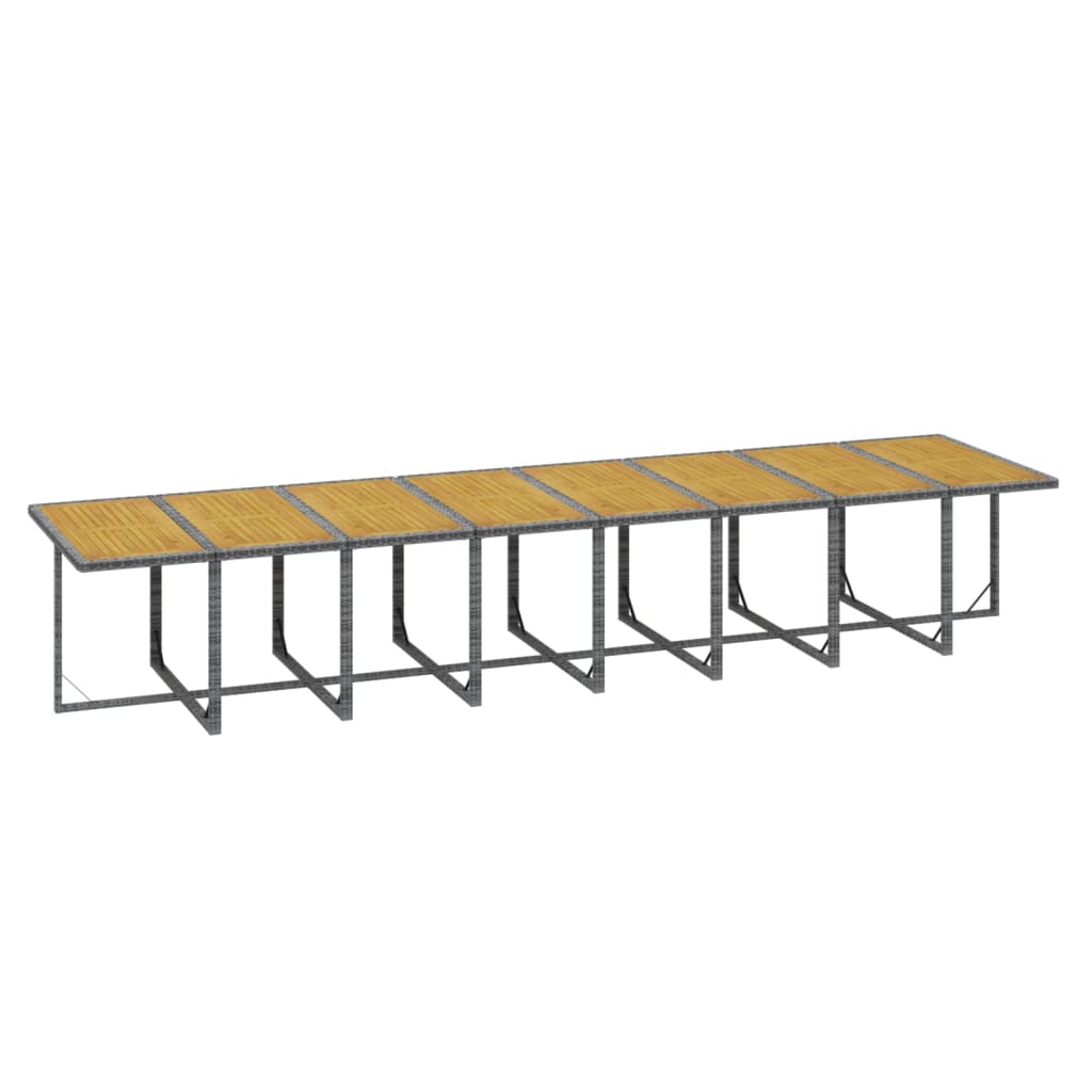 vidaXL Σετ Τραπεζαρίας Κήπου 21 τεμ. Γκρι Συνθ. Ρατάν με Μαξιλάρια