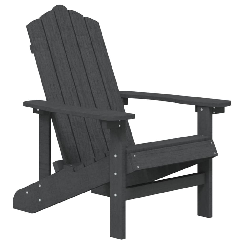 vidaXL Καρέκλες Κήπου Adirondack 2 τεμ. Ανθρακί από HDPE