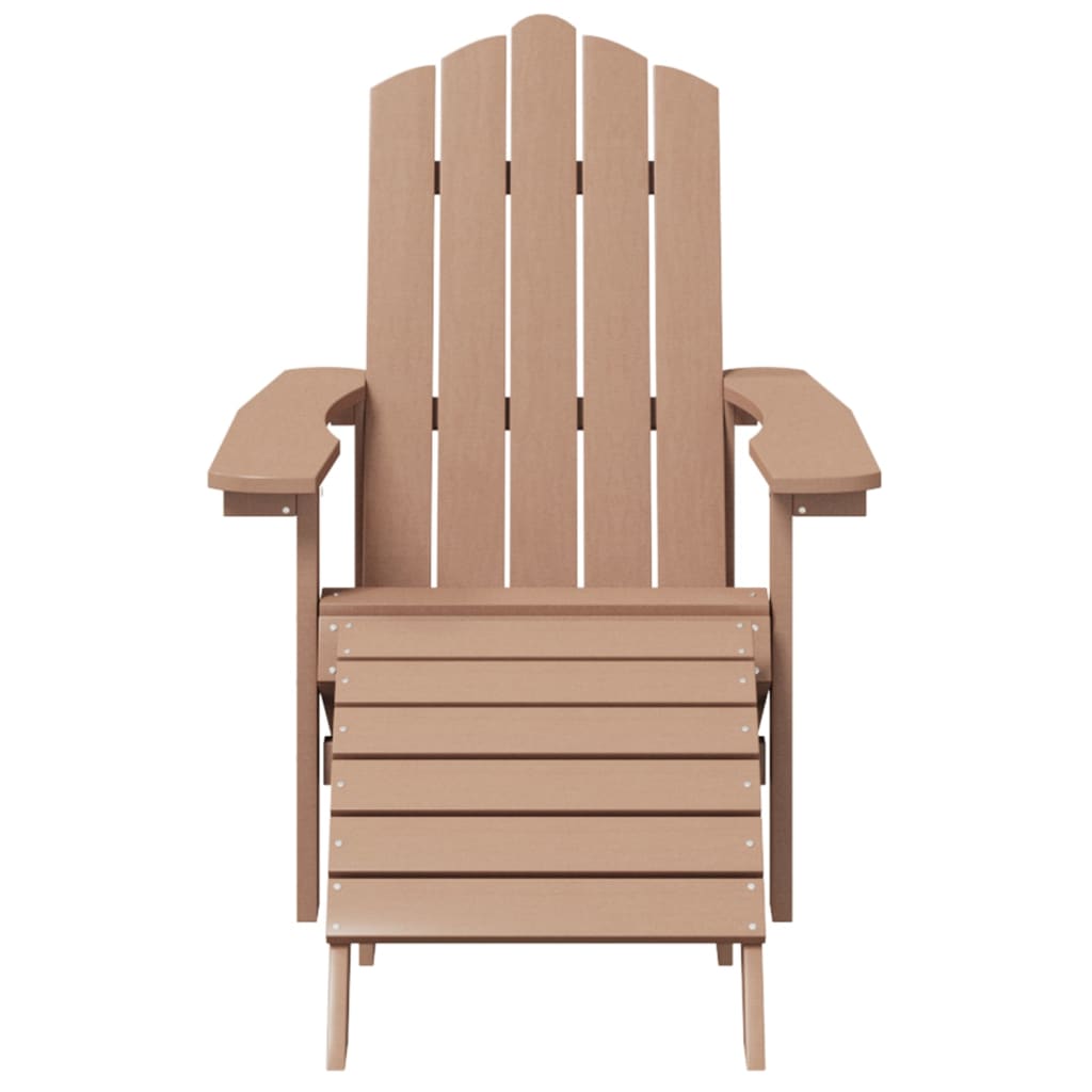 vidaXL Καρέκλες Κήπου Adirondack 2 τεμ. Καφέ από HDPE με Υποπόδια