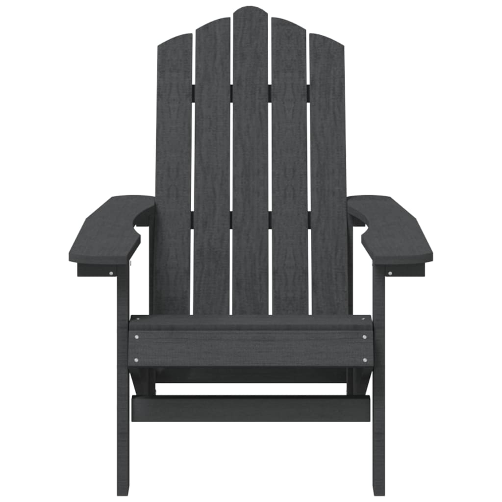 vidaXL Καρέκλα Κήπου Adirondack Ανθρακί από HDPE με Τραπεζάκι