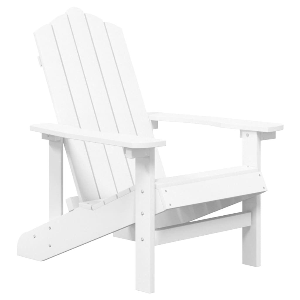 vidaXL Καρέκλες Κήπου Adirondack Λευκές από HDPE με Τραπεζάκι