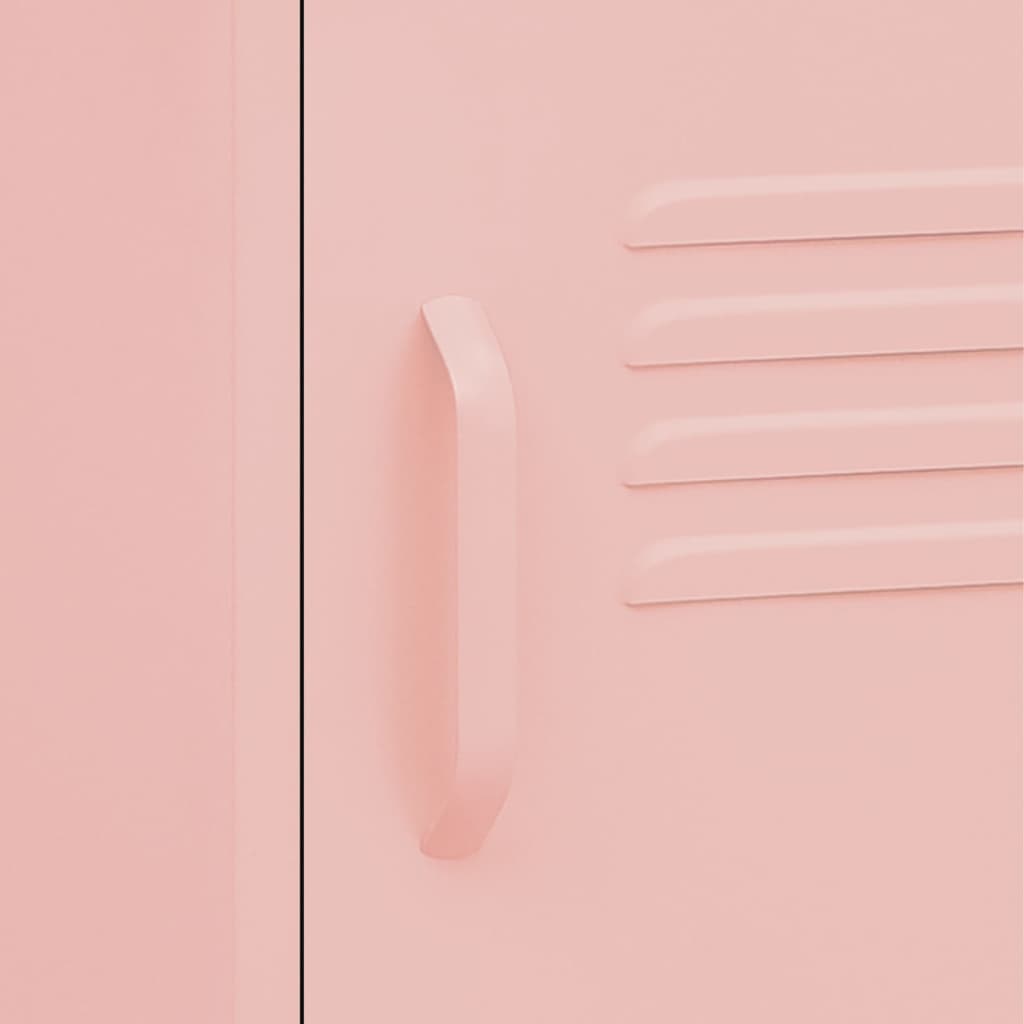 vidaXL Κομοδίνα 2 τεμ. Ροζ 35 x 35 x 51 εκ. Ατσάλινα