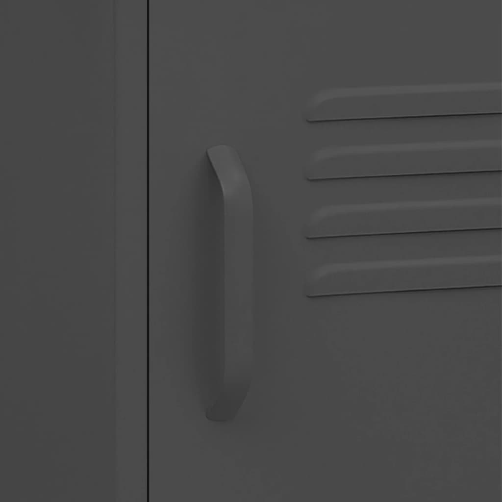 vidaXL Κομοδίνα 2 τεμ. Ανθρακί 35 x 35 x 51 εκ. Ατσάλινα