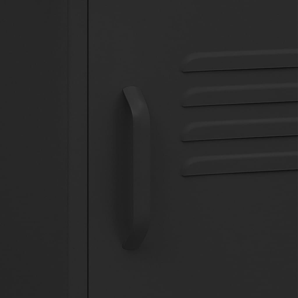 vidaXL Κομοδίνα 2 τεμ. Μαύρα 35 x 35 x 51 εκ. Ατσάλινα